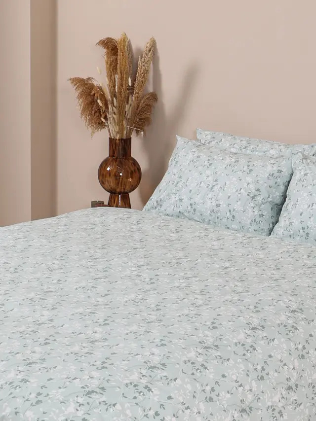 Σετ Σεντόνια Menta Εμπριμέ 320 Aqua Υπέρδιπλο (235x250) Sunshine
