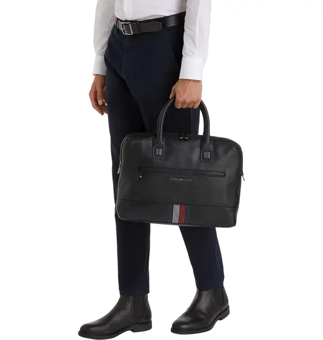 Τσάντα TOMMY HILFIGER TH Signature Laptop 12481 Μαύρο 2