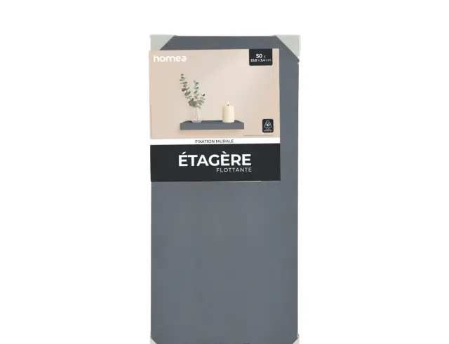 Ράφι Τοίχου Homea με διαστάσεις 50x22.8x3.4cm - Antracite Grey 6RAN791GR 3