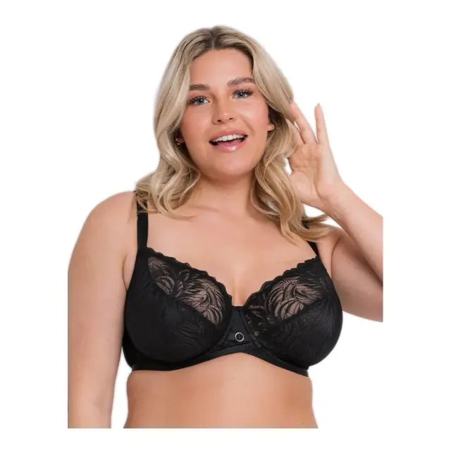Curvy Kate Γυναικείο Σουτιέν Μεγάλα Μεγέθη Lace Daze Balcony, Χρώμα Μαύρο