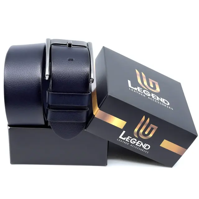 Μπλε Δερμάτινη Ζώνη Full Grain 4,5 cm - 110cm 3