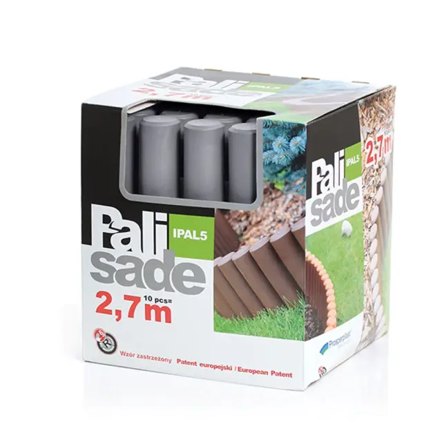 Prosperplast IPAL5-S443 Φράχτης κήπου πλαστικός Palisada (10τμχ) 2,70m x 24Υcm Γκρί /103764 3