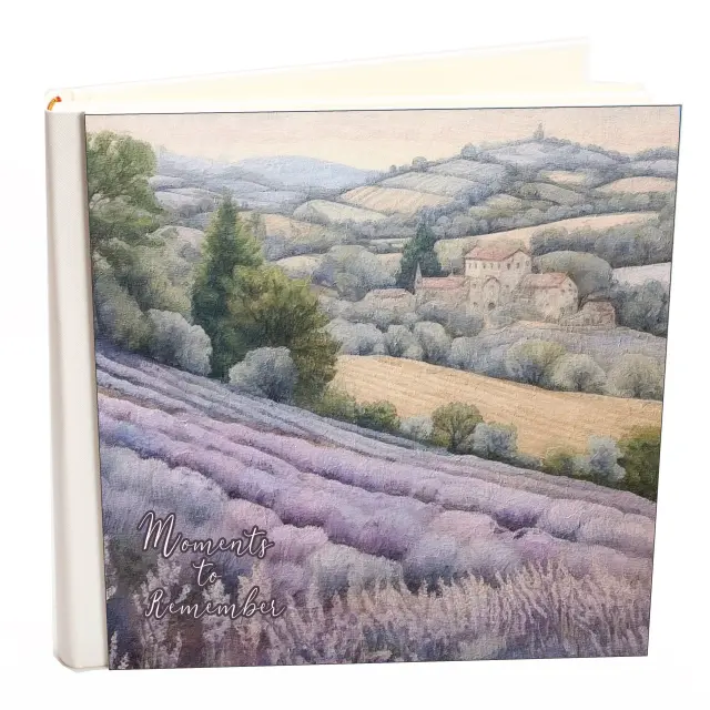 Άλμπουμ my album lavender village 06 boho style με ριζόχαρτο 35x35cm και κουτί άλμπουμ