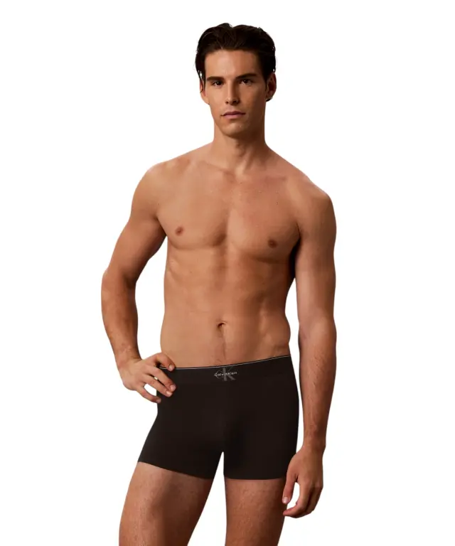 Calvin Klein - Ανδρικά Μποξεράκια 3Pack Graphic Monogram Cotton Stretch LV00NB4472-GUV Μαύρο 2