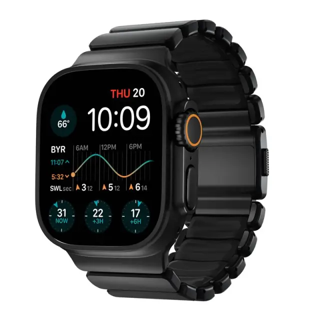 Nomad Stratos Band Black Titanium Black FKM AW 45/46/49mm