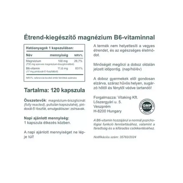 Vitaking Magnesium Bisglycinate + Vitamin B6 (P5P) 2