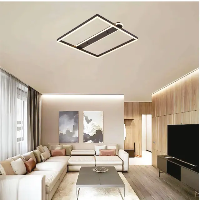 Inlight Πλαφονιέρα οροφής LED 35W 3CCT σε μαύρη απόχρωση D:50x50cm (6110) 3