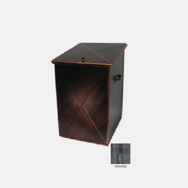 Μεταλλικό Κουτί Αποθήκευσης Ξύλων 32X50X40cm Πατίνα-Ασημί / 101PS 2