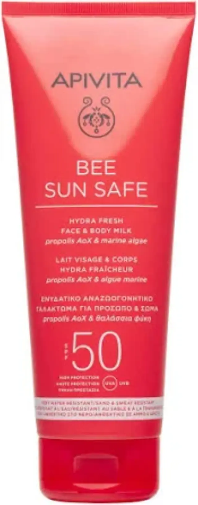 Apivita Bee Sun Safe Hydra Fresh Body & Face Milk SPF50 Αντηλιακό Ενυδατικό Γαλάκτωμα για Πρόσωπο και Σώμα, 200ml