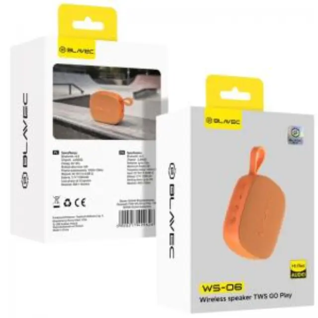 Φορητό Ηχείο Bluetooth Blavec WS-06 Go Play TWS 6W Πορτοκαλί N71050 2