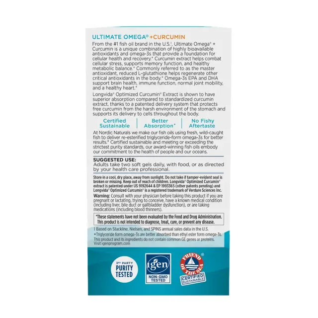 Nordic Naturals Ultimate Omega + Curcumin 3
