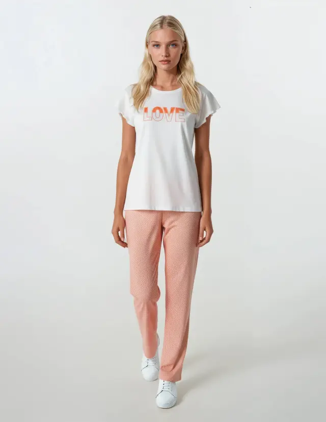 S740 - Type - PIJAMA ABSTRACT FLOWERS LONG PANTS - M
