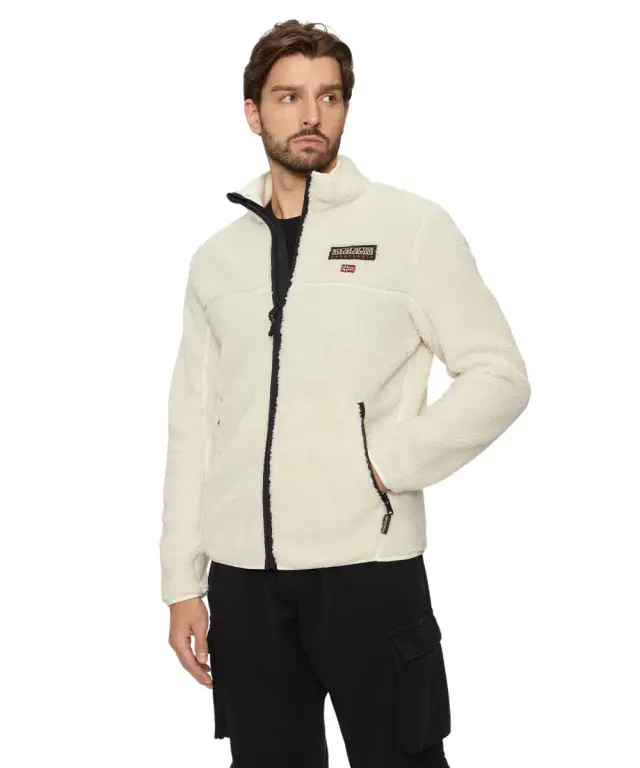 Napapijri - Ανδρική Ζακέτα Fleece T-Tynik fz Regular Fit NP0A4IA9-N1J Εκρού - 3XL