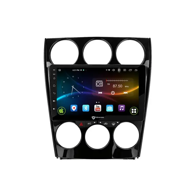VenCore Οθόνη Multimedia Android 15 9" 9109A MTK6762 Octa-Core 2GB/32GB IPS με Πρόσοψη, CarPlay, Android Auto και Υποστήριξη Κάμερας Οπισθοπορείας AHD για Mazda 6 2002-2008 – Μαύρη (3236-10007-0263B) 2