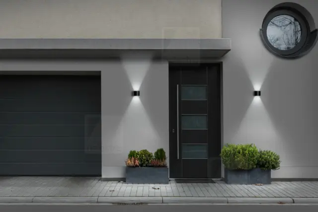 Απλίκα Τοίχου LED SIRI44-R Ματ Μαύρη Direct/Indirect IP54 7W Μαύρο 2
