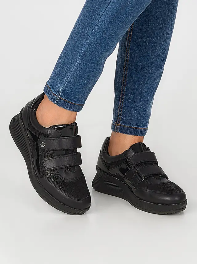 Imac Sneakers Γυναικείο Δέρμα/Δέρμα λουστρίνι/Δέρμα Nubuck Μαύρο IMA/656410 NERO 2