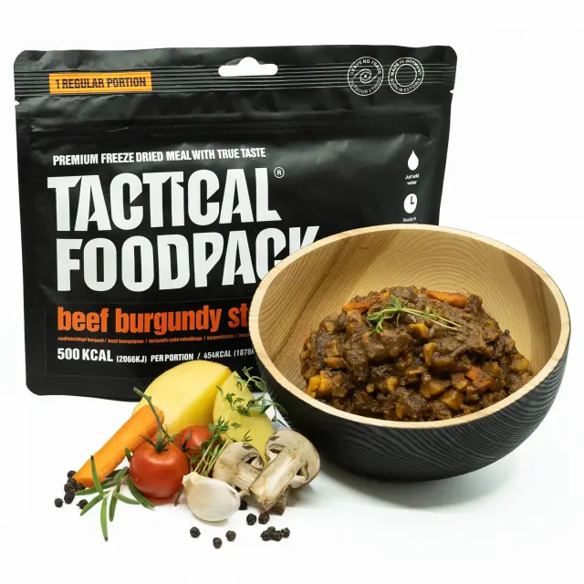 Tactical Foodpack Beef Burgundy Stew 110 g – Μοσχαρίσιο Στιφάδο με Κόκκινο Κρασί - 01-Black-Μαύρο