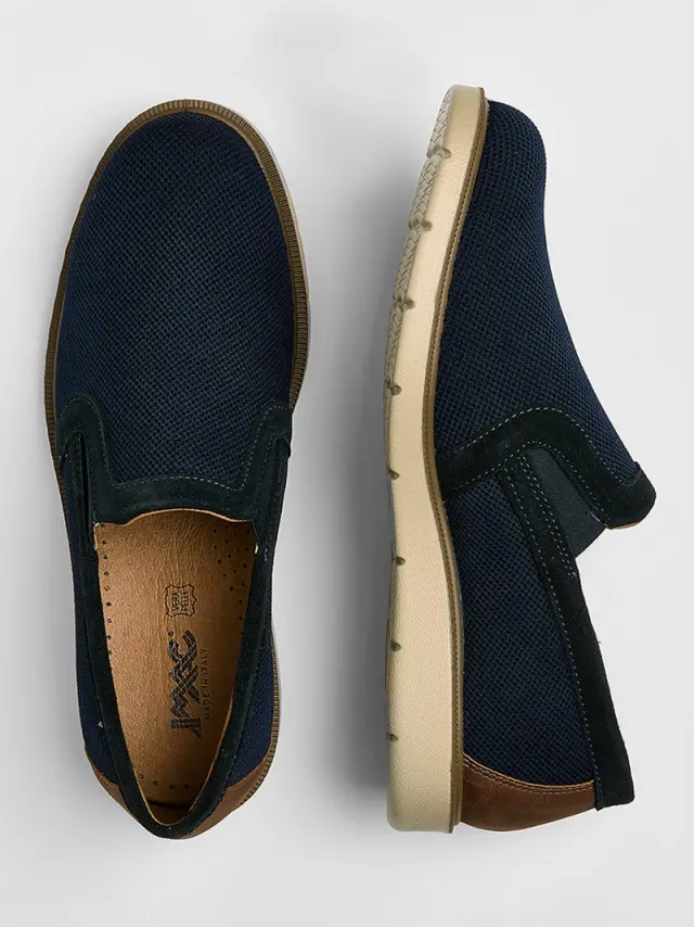 Imac Μοκασίνια-Loafers Ανδρικό δέρμα/δέρμα Nubuck Μπλέ IMA/751052 BLUE 3