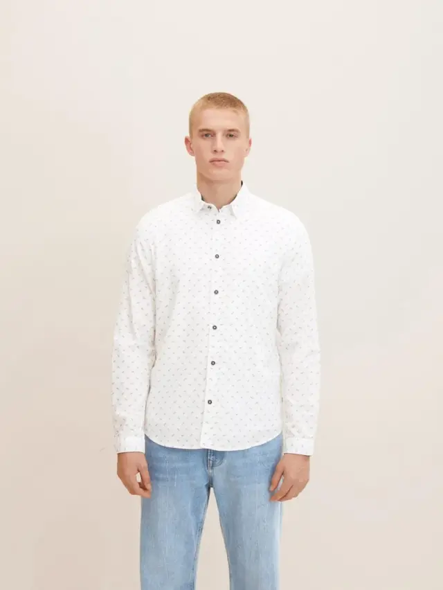 TOM TAILOR PAISL ΠΟΥΚΑΜΙΣΟ ΑΝΔΡΙΚΟ WHITE