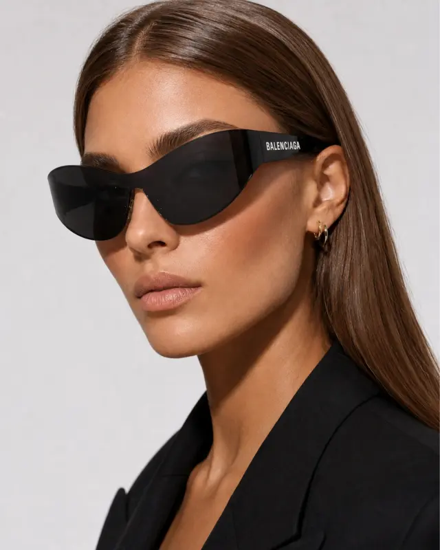 Balenciaga Γυαλιά Ηλίου Mask Μαύρα / Γκρι Unisex BB0257S 001 - 99-1-125 3