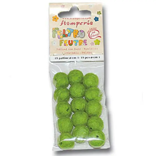 Χάντρες Felt Ø1cm - Green - 15τεμ