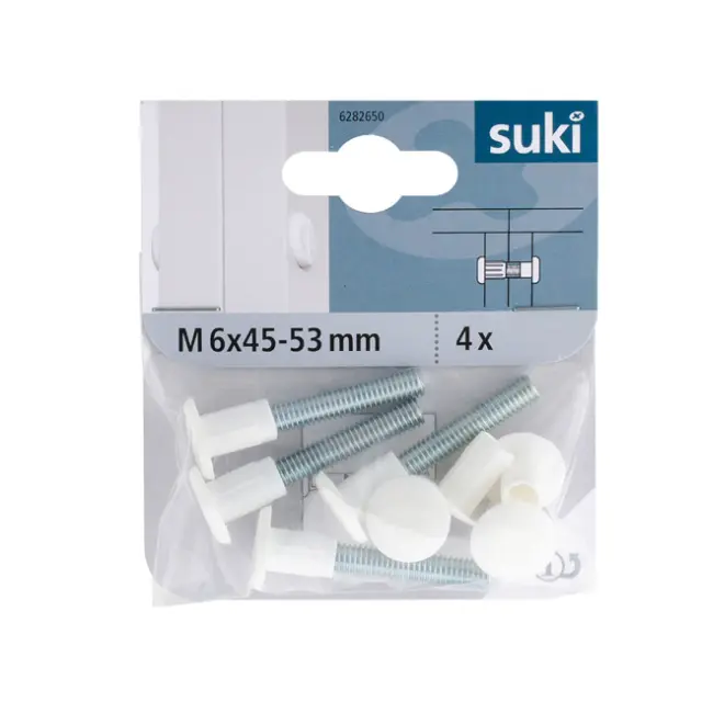 Βίδα Σύνδεσης M6x45-53mm Ατσάλι/Πλαστικό Λευκό 2
