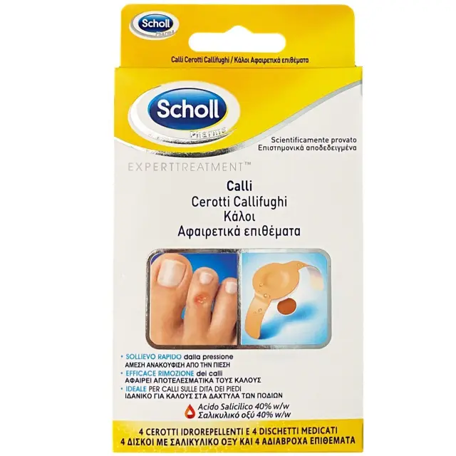 Scholl Επιθέματα Αφαίρεσης Κάλων με Σαλικυλικό Οξύ, 4τμχ