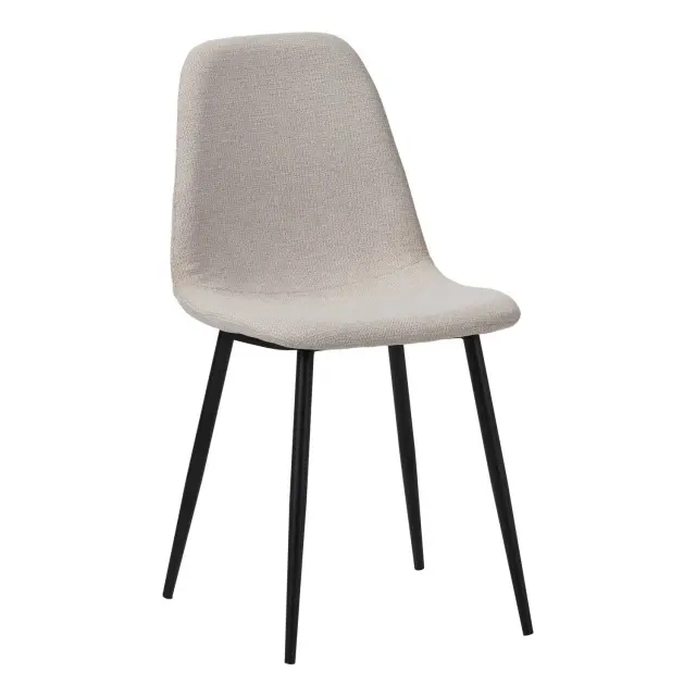 Καρέκλα Clara Unihome Μπεζ/Μαύρο 55x58,5x93εκ (Σετ 4 τεμαχίων)