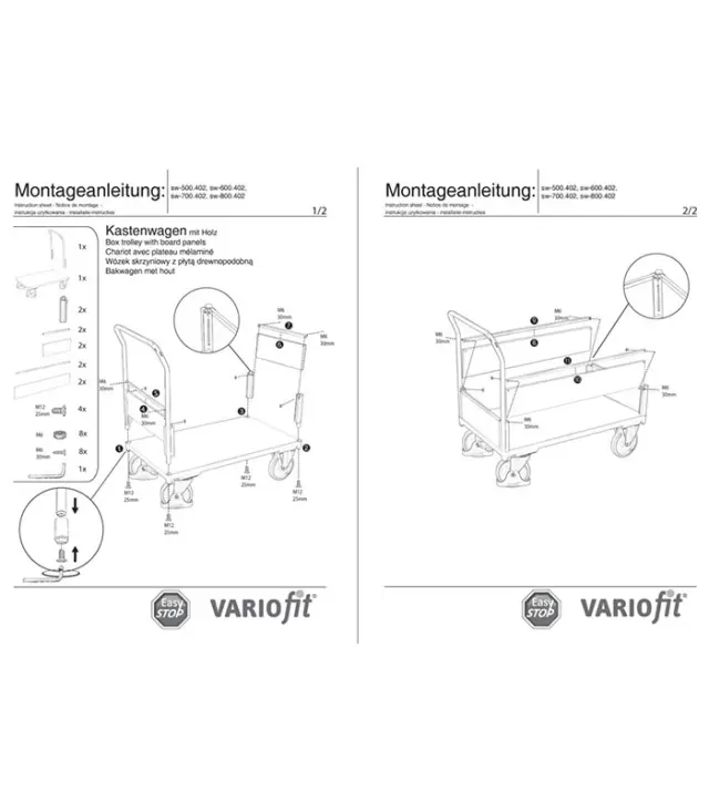 Variofit sw-800.402 Τρόλεϊ Μεταφοράς για Φορτίο Βάρους ως 500kg 2