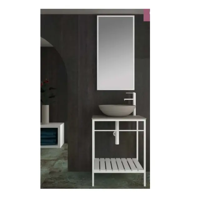 Ruler Ορθογώνιος Καθρέπτης Μπάνιου 50x100cm Λευκός 2