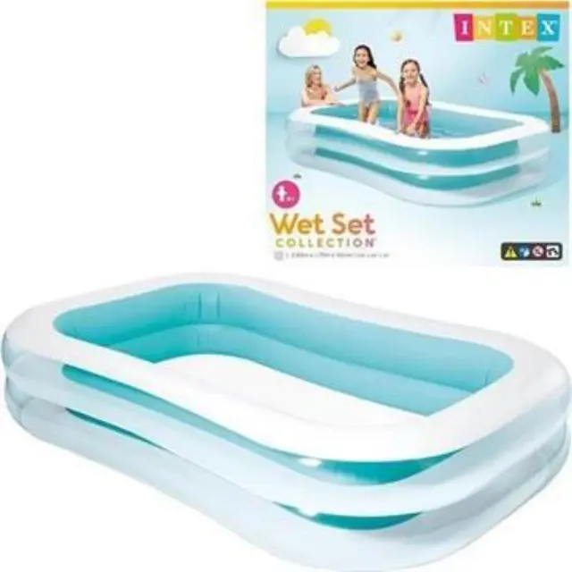 Intex Swim Center Family Pool Οικογενειακή Ορθογώνια Πισίνα - Δύο Θάλαμοι Αέρος & Σωλήνα Αποστράγγισης, - 262x175x56εκ. - 6+Χρ.