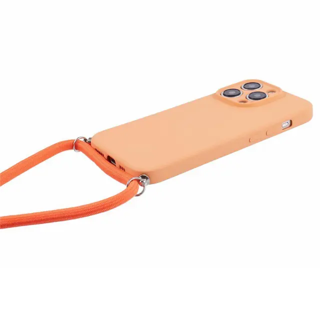 Θήκη με Κορδόνι για τον Λαιμό για iPhone 15 Pro- Orange OEM 2