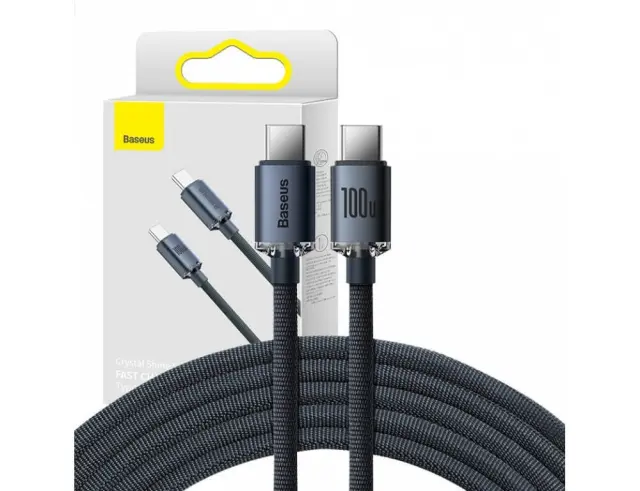 Καλώδιο Baseus USB-C σε USB-C Crystal Shinee - 100W - 2m - Μαύρο CAJY000701