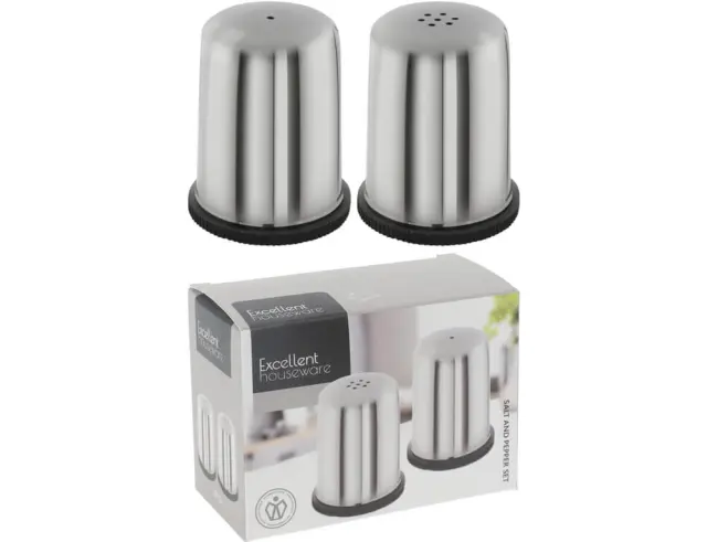 Σετ Αλατοπίπερο Excellent Houseware Σε Δοχείο Από Ανοξείδωτο Ατσάλι - 2 τεμάχια A12800310 2