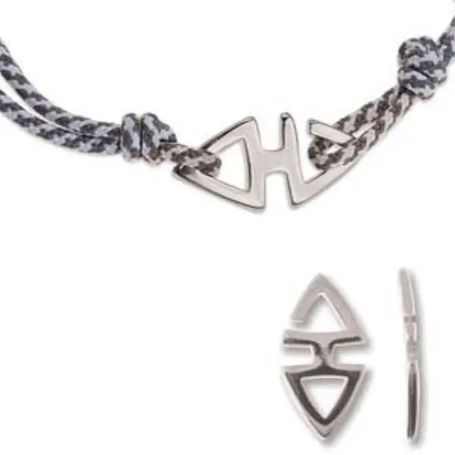 Koύμπωμα Mini Twin Triangle - 9.5x19.4mm - Antique Silver - 2τεμ