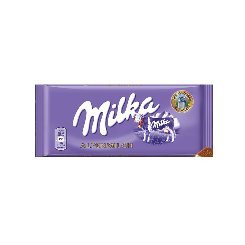 Milka Σοκολάτα Γάλακτος Alpine Milk 100gr Συσκ. 25 τμχ