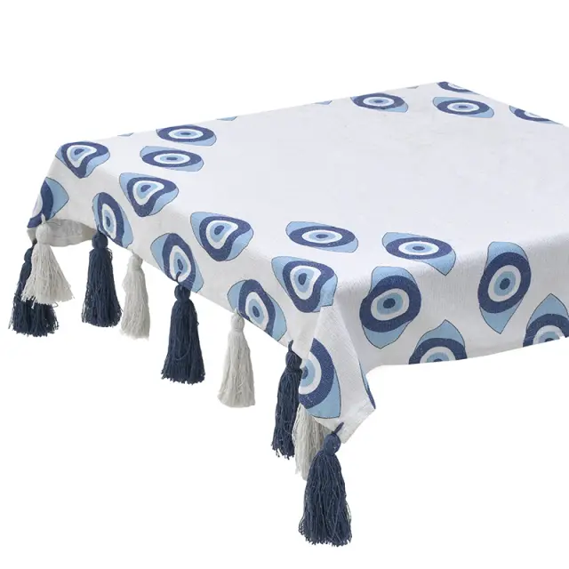Καρές Μάτι Λευκό/Μπλε Βαμβάκι 110x110cm 3-40-485-0026