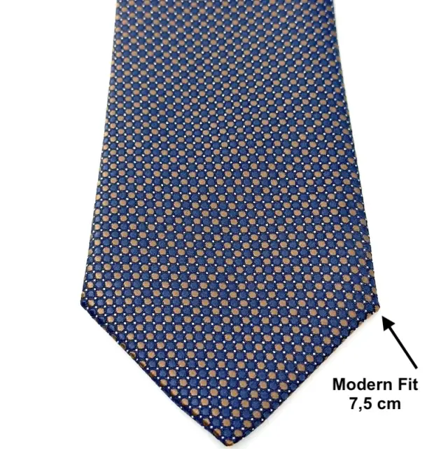 Μπλε Micro Πουά Γραβάτα Σετ με Μαντήλι 7,5 cm Modern Fit 3