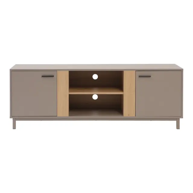 Έπιπλο τηλεόρασης Polenio pakoworld taupe με φυσικό 150x40x53εκ 3