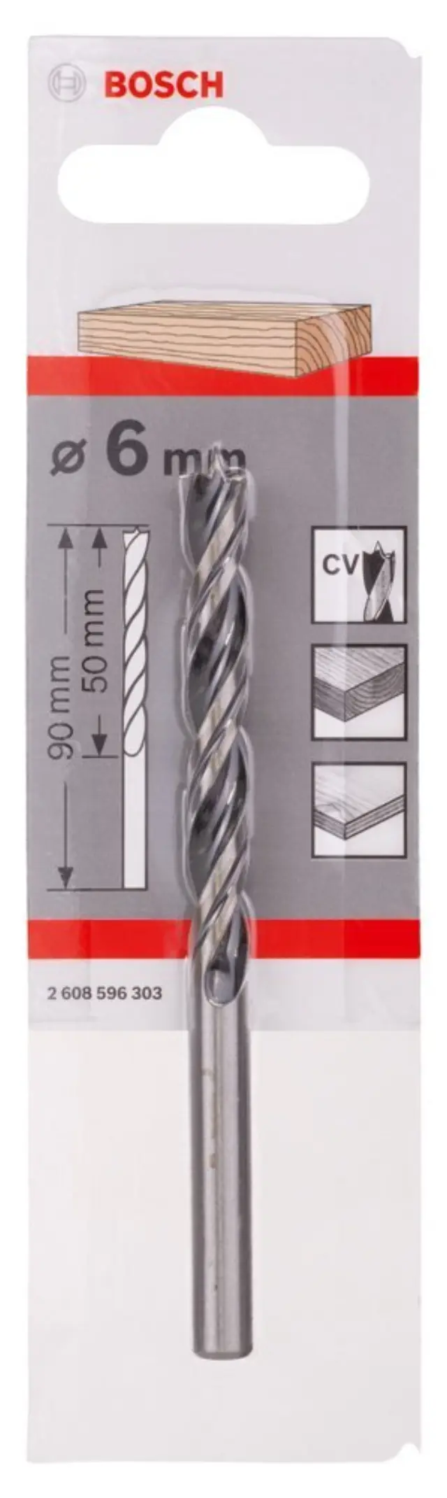 Τρυπάνι Ξύλου Bosch 2608596303 6x50x90mm