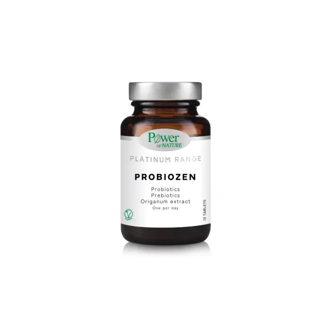 Power of Nature Platinum Range Probiozen, Συμπλήρωμα Διατρόφης με Προβιοτικά & Πρεβιοτικά, 15 ταμπλέτες