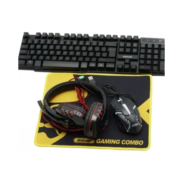 Andowl 4in1 Σετ Gaming Πληκτρολόγιο με διακόπτες και RGB φωτισμό & Ποντίκι (Αγγλικό US) Q-JP004 2
