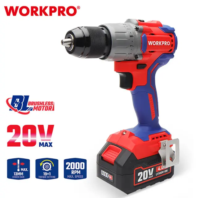 WORKPRO ΕΠΑΝΑΦΟΡΤΙΖΟΜΕΝΟ ΔΡΑΠΑΝΟΚΑΤΣΑΒΙΔΟ 20V-Li BL 60Nm. (2×4,0AH) WP390008 (PROFI)