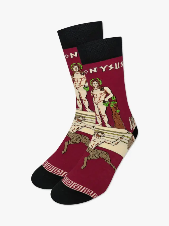 Κάλτσα Βαμβακερή με Σχέδια Dionysus The Greek God and Pan NODO 2