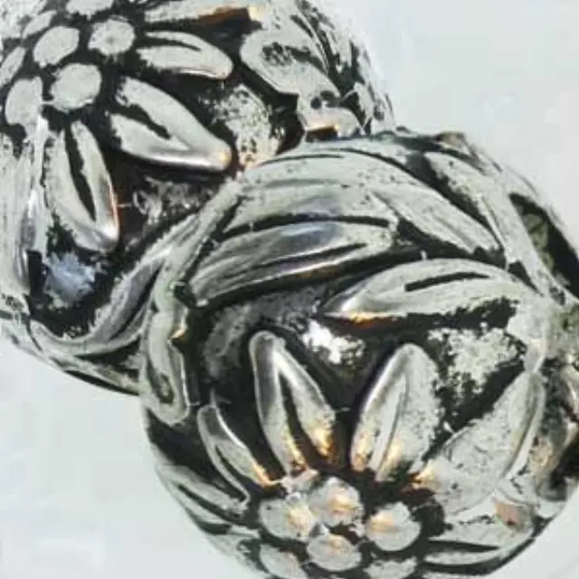 Επιμεταλλωμένη Χάντρα Tulip Collage Antique Silver Mix 20mm - 2τεμ