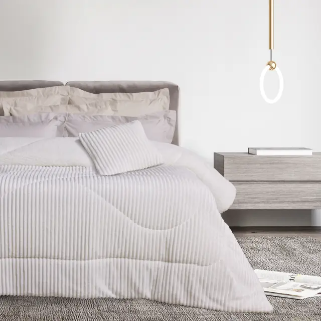 Das Home Κουβερτοπαπλωμα Sherpa Μονο 1364 White