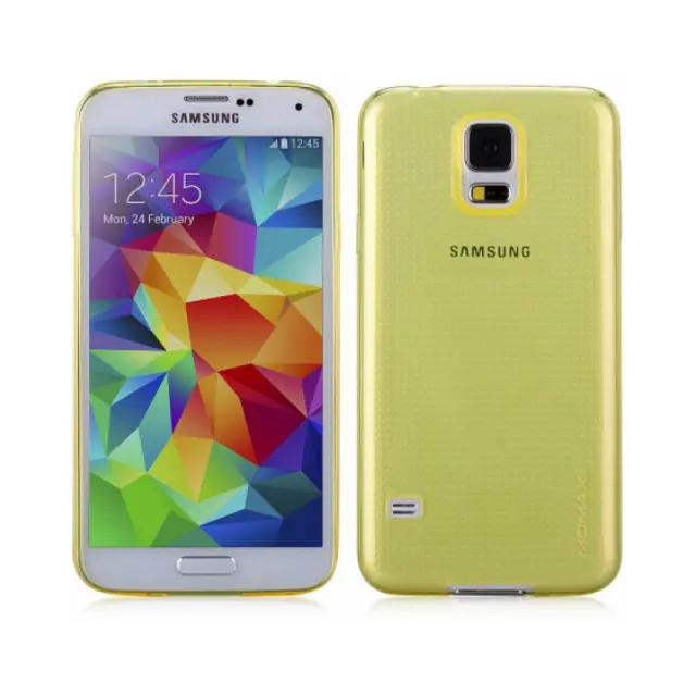Θήκη Σιλικόνης Momax Slim Case 0.6mm Για Samsung Galaxy S5 Κίτρινη Διάφανη