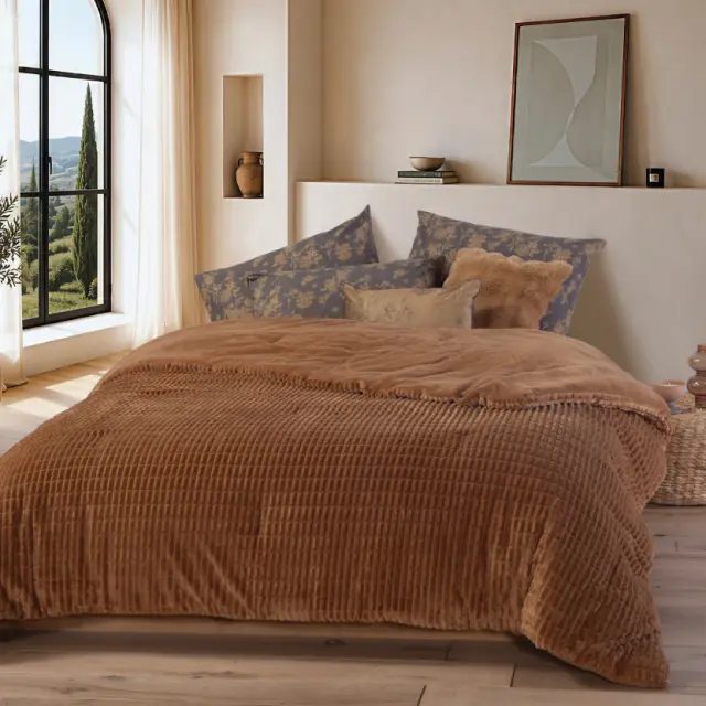 Κουβερτοπάπλωμα Μονό Elaisa 160x220 Nef Nef Homeware, ΥΦΑΣΜΑ:100% ΠΟΛ-ΕΣΩΤ:100% ΠΟΛ - CAMEL (041168) 2