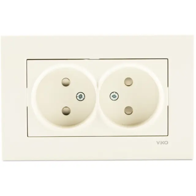 Karre Beige Two Gang Socket Child Protection