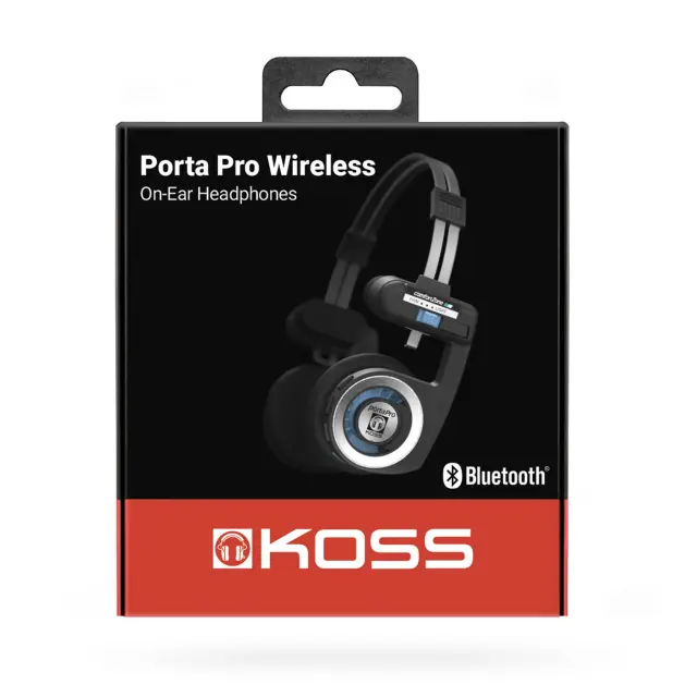 Koss - Headphone PortaPro Wireless 2.0 On-Ear - Black - Electronics